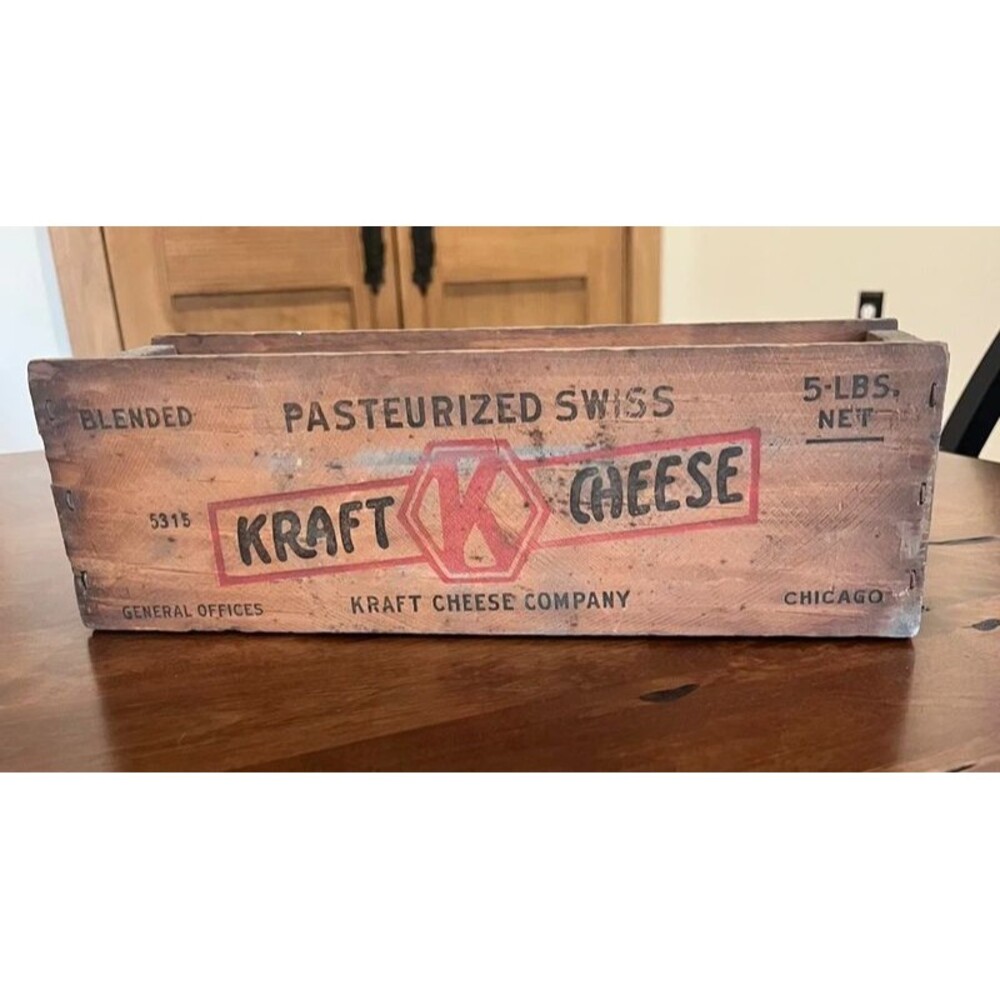 VTG  Kraft Cheese Company 5lb wood cheese box circa 1920-1940
